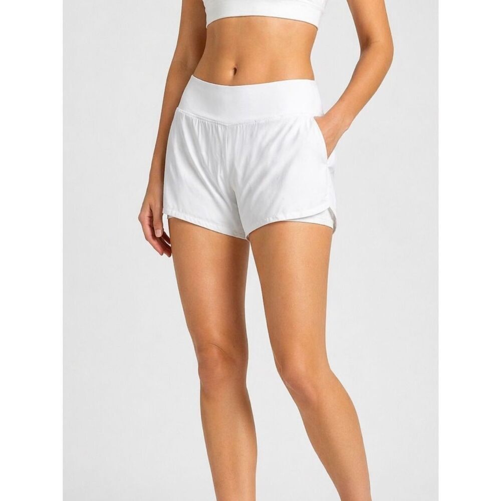 Spyder Active White Athletic Shorts Lined Performance Size L